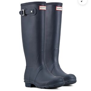 Hunter Classic Tall Rain Boots Navy Blue